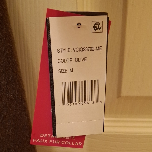 Luxurious Brown Faux Fur Collar Coat Vince Camuto OLIVE NWT M - Picture 2 of 14